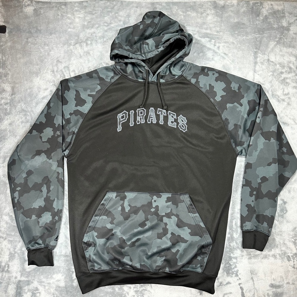 Majestic Pittsburgh Pirates MLB Hoodie Mens XLT Black Camo Performance Pullover